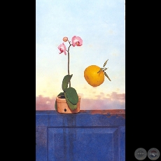 ORQUIDEA SOBRE AZUL - Obra de Sebastián Díaz - Año 2000