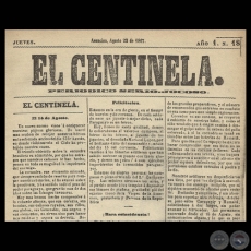 EL CENTINELA N 18 PERIDICO SERIO..JOCOSO, ASUNCIN, AGOSTO 22 de 1867