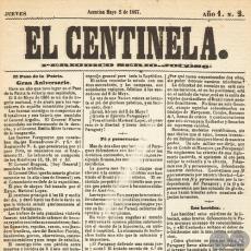 EL CENTINELA Nº 2 PERIÓDICO SERIO..JOCOSO, ASUNCIÓN, MAYO 2 de 1867