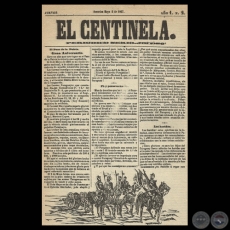 EL CENTINELA N 2 PERIDICO SERIO..JOCOSO, ASUNCIN, MAYO 2 de 1867