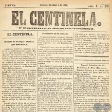 EL CENTINELA Nº 20 PERIÓDICO SERIO..JOCOSO, ASUNCIÓN, SETIEMBRE 5 de 1867