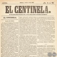 EL CENTINELA Nº 25 PERIÓDICO SERIO..JOCOSO, ASUNCIÓN, OCTUBRE 10 de 1867