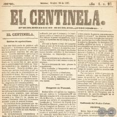 EL CENTINELA Nº 27 PERIÓDICO SERIO..JOCOSO, ASUNCIÓN, OCTUBRE 24 de 1867