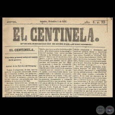 EL CENTINELA N 33 PERIDICO SERIO..JOCOSO, ASUNCIN, DICIEMBRE 5 de 1867