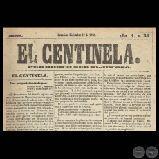 EL CENTINELA N 35 PERIDICO SERIO..JOCOSO, ASUNCIN, DICIEMBRE 19 de 1867