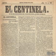 EL CENTINELA Nº 35 PERIÓDICO SERIO..JOCOSO, ASUNCIÓN, DICIEMBRE 19 de 1867