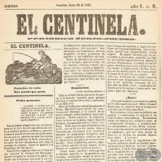 EL CENTINELA Nº 9 PERIÓDICO SERIO..JOCOSO, ASUNCIÓN, JUNIO 20 de 1867