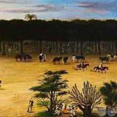 EL NARANJAL, CAMPAMENTO DE ENSENADITAS, 1866 - Óleo sobre tela de CANDIDO LÓPEZ 