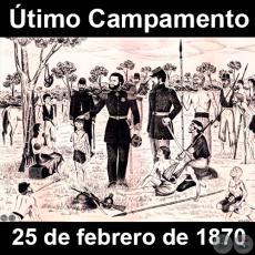 EL ÜLTIMO CAMPAMENTO - CERRO CORÁ - 25 DEFEBRERO DE 1870 - Dibujo de WALTER BONIFAZI