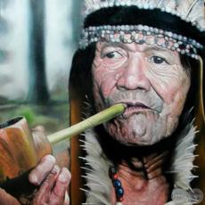 INDIO AMERICANO, 2012 - Óleo de EMMANUEL FRETES ROY