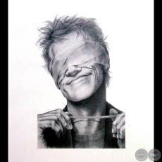 ROSTRO, 2003 - Grafito sobre papel de GABRIEL BRIZUELA SANTOMÉ