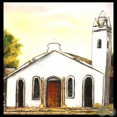 IGLESIA DE LA CIUDAD DE CHORÉ - PARAGUAY - Óleo de GRISELDA ROSSI SCHUBERT 