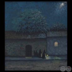 DAMAS DE CALLEJÓN HISTÓRICO, 1991 - Óleo de HÉCTOR RUIZ DÍAZ