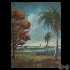 VISTA DEL PALACIO - Óleo de HÉCTOR DA PONTE