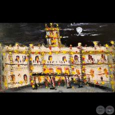 PALACIO NACIONAL EN DÍA DE FIESTA, c. 1980 - Obra de IGNACIO NÚÑEZ SOLER 