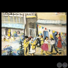 FIESTA EN LA CHACARITA, 1975 - Obra de IGNACIO NEZ SOLER