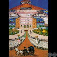 ASUNCIÓN EN EL FUTURO, 1976 - Óleo de IGNACIO NÚÑEZ SOLER