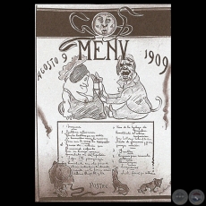 ILUSTRACIÓN JOCOSA PARA MENÚ, 1909 - Obra de JUAN ANSELMO SAMUDIO