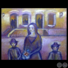 JUANA DE LARA Y CASA DE LA INDEPENDENCIA - Técnica encáustica de ALBERTO MILTOS
