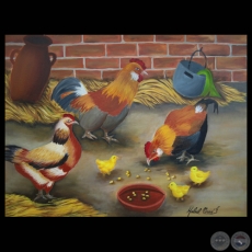 EL GALLINERO, 2008 - Óleo de MABEL ORUÉ