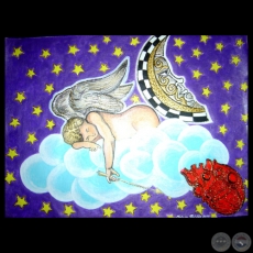 ANGEL AYUDA A MI CORAZÓN, 2010 - Técnica mixta de MELVIN ROLDÁN