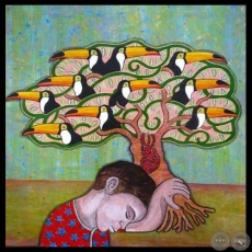 LA VIDA ES UNA ESCENA, 2008 - Técnica mixta de MELVIN ROLDÁN