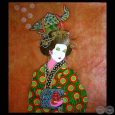 LA OFRENDA DE LA GEISHA, 2008 - Acrílico de MELVIN ROLDÁN
