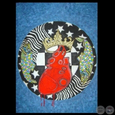 PISCIS CON CORAZÓN, 2008 - Acrílico de MELVIN ROLDÁN