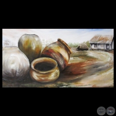 MI CHACO QUERIDO - Óleo y espátula de GERDA FRIESEN DE RUÍZ DÍAZ