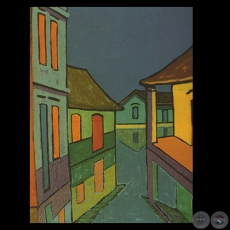 UN PUEBLO EN DIA DE LLUVIA, 1995 - Obra de MICHAEL BURT