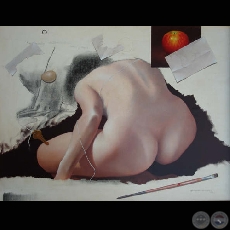 ESTUDIO DE DESNUDO - Óleo de HERNÁN MIRANDA