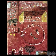 RIÑA DE GALLOS - Óleo de CARLOS FEDERICO REYES
