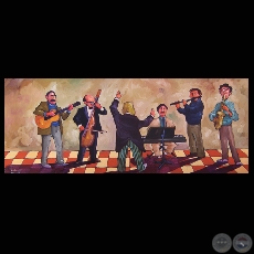 BANDA DE MÚSICOS - Óleo de ROBERTO MORELLI