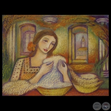 MUJER - Técnica encáustica de ALBERTO MILTOS