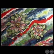 FLOR DE MBURUCUJA (Óleo de NIRMA SOLIZ DE FERREIRA)