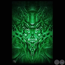 ROSTRO VERDE - Ilustración de KIKE OLMEDO