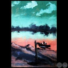 PEQUEÑA CANOA - Obra de IGNACIO NUÑEZ SOLER - Colección GRUPO LIEBIG