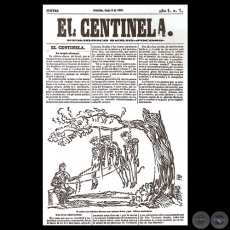 EL CENTINELA, PORTADA DEL 6 DE JUNIO DE 1867 - UNA MIRADA A LOS PERIÓDICOS POPULARES DE LA GUERRA DEL 70