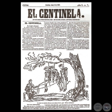 EL CENTINELA, PORTADA DEL 6 DE JUNIO DE 1867 - UNA MIRADA A LOS PERIDICOS POPULARES DE LA GUERRA DEL 70