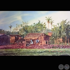 RANCHITOS TÍPICOS DEL PARAGUAY - Acuarela de EMILI APARICI