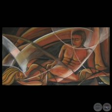 AMANTES, 2007 - Óleo de RAQUEL ROJAS PEÑA