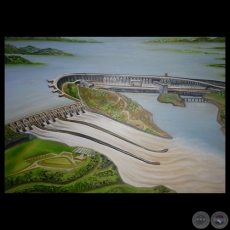 REPRESA DE ITAIPÚ, 2014 - Óleo sobre lienzo de ERICO SILVA CÁCERES