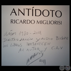 ANTDOTO DIGITALIZACIN Y AUDIO BICLOPE DE OBRAS DE RICARDO MIGLIORISI, 2011