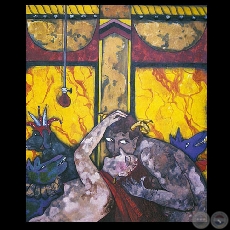 LOS ÚLTIMOS DIAS DE POMPEYA, 1989 - Acrílico y mixta sobre duratex de RICARDO MIGLIORISI