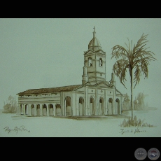 IGLESIA DE VILLARRICA - Acuarela de Raquel Rojas Peña - Año 2008