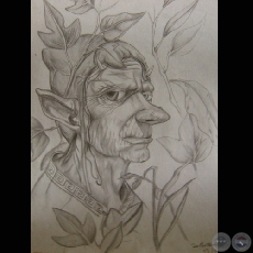 RETRATO DE UN DUENDE, 2002 - Dibujo de RAQUEL ROJAS PEÑA