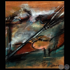 SIN TÍTULO, 2009 - Tiza pastel sobre diario de CARLOS ROLANDI