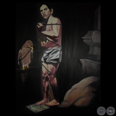 ROMPIENDO LA CADENA DE LA OPRESIÓN - Óleo de NICOLÁS MONGELOS MARTÍNEZ