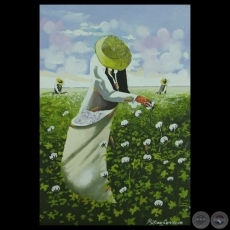 COSECHANDO EL CAMPO PARAGUAYO - Óleo de RUFINO CARDOZO