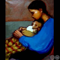 MATERNIDAD (Óleo de KOKI RUIZ)